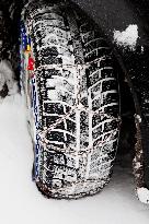 car, snow chains, tire, weather, winter, transportation, automobile