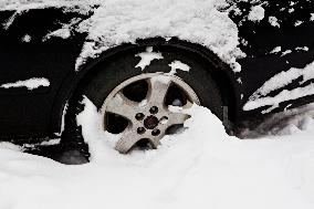 car, snow, tire, weather, winter, transportation, automobile