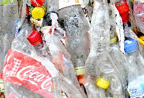 plastic waste, bottle, bottles, PET, waste sorting, Coca Cola