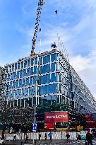 Prague, Wenceslas Square, The Flow Building, construction site