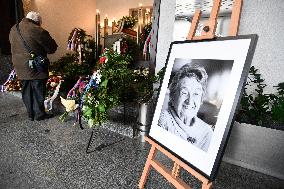 Funeral of Miloslava Kalibova, the last survivor of the Lidice village burnt down by Nazis