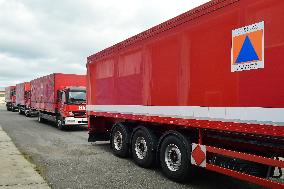 Czech humanitarian aid convoy leaving for Sarajevo