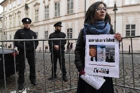 About 50 people protested against U.S. military interventions in Iran