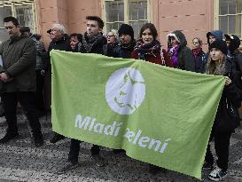 About 50 people protested against U.S. military interventions in Iran