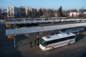 Pisek bus station, energy self-sufficient building