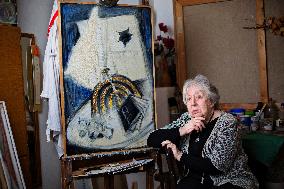 Helga Hoskova-Weissova, Czech artist, painter, Holocaust survivor, painting