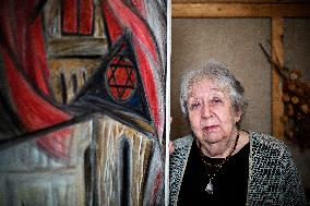 Helga Hoskova-Weissova, Czech artist, painter, Holocaust survivor, painting