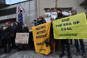 A demonstration to express solidarity with victims of fires in Australia, warn of climate policy, protection