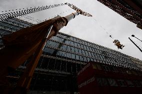 Prague, Wenceslas Square, The Flow Building, construction site