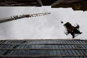 Prague, Wenceslas Square, The Flow Building, construction site