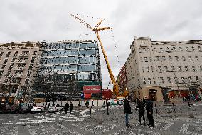 Prague, Wenceslas Square, The Flow Building, construction site