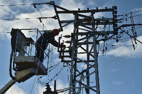 storm Ciara (Sabine), power line, lines