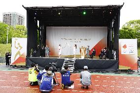 Olympic torch relay taken off public roads in Fukuoka