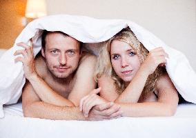 man, woman, couple, bed