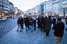 an incident during the rally protesting against Kosovo's secession