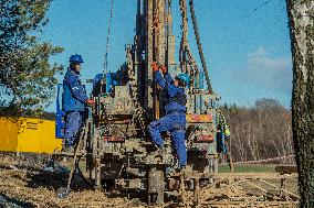 construction of the network of water boreholes for monitoring of Turow mining impacts