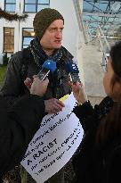 Jakub Patocka, journalist, opponents, people, protest against Czech Ombudsman Krecek