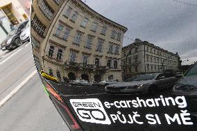 VW e-up! carsharing company GreenGo, car, share, Prague