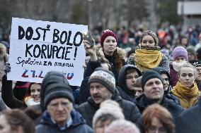 Public gathering commemorating murder of Slovak investigative journalist Jan Kuciak