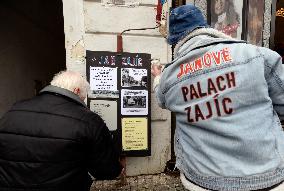 people commemorate student Jan Zajic