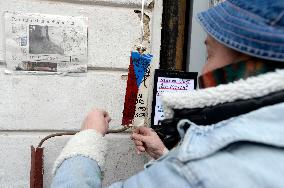 people commemorate student Jan Zajic