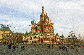 Cathedral of Saint Basil the Blessed or Saint Basil's Cathedral, Red Square