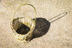 Basket weaving, basketry, basket making, willow rods