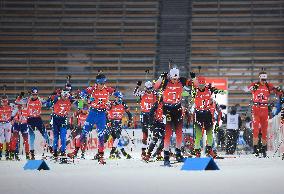 World Cup biathlon the men's relay race, 4x7,5 km, start, 2020