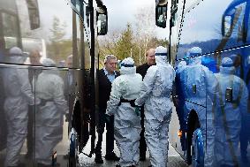 medical checks at the Rozvadov-Waidhaus border crossing