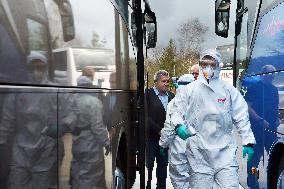 medical checks at the Rozvadov-Waidhaus border crossing