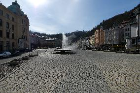 Karlovy Vary, Karlsbad, spa town, empty