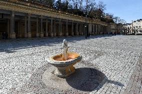 empty Karlovy Vary, Karlsbad, spa town