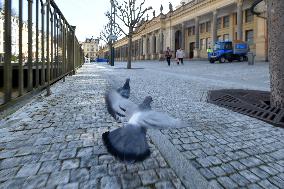empty Karlovy Vary, Karlsbad, spa town