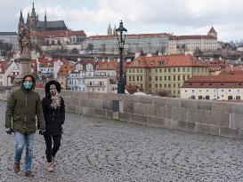 Prague, Charles Bridge, Prague Castle, tourist, tourism, empty, state of emergency over coronavirus across Czech Republic