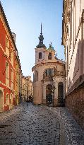 Chapel of the Assumption of the Virgin Mary at Clementinum, Empty center of Prague, historical center, Prague, city, without tourists, restricted movement of people, travel ban, prevention of infection, Coronavirus, Covid 19