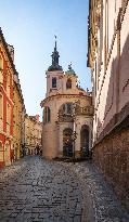 Chapel of the Assumption of the Virgin Mary at Clementinum, Empty center of Prague, historical center, Prague, city, without tourists, restricted movement of people, travel ban, prevention of infection, Coronavirus, Covid 19