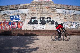 Badiucao, WHO IS SICK JINPING poster, former Stalin Monument