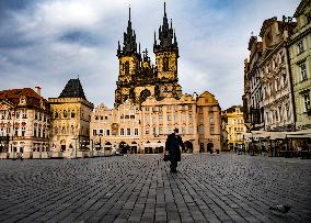 Prague, Old Town Square, coronavirus, Church of Our Lady before Tyn