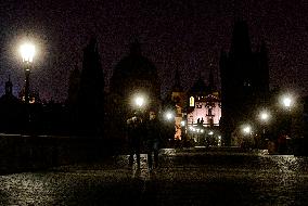 Earth Hour in Prague, Charles Bridge, Clementinum