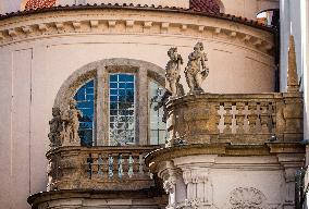 Chapel of the Assumption of the Virgin Mary at Clementinum, Empty center of Prague, historical center, Prague, city, without tourists, restricted movement of people, travel ban, prevention of infection, Coronavirus, Covid 19