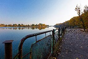 Chernobyl zone, restricted territory, Pripyat town, cargo port, Kafe Pripyat