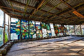 Chernobyl zone, restricted territory, Pripyat town, Kafe Pripyat