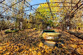 Chernobyl zone, restricted territory, Pripyat, Bumper cars