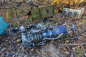 Chernobyl zone, restricted territory, Rasocha a radioactive cemetery of vehicles