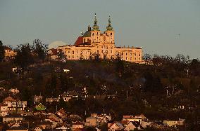 Super Pink Moon, pilgrimage Church of the Virgin Mary Visitation, The Holy Hill