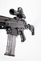 assault rifle, automatic weapon, type CZ 805 BREN A2, riflescope, sniperscope, ZD-5 x 35 RD, Ceska zbrojovka, CZUB, weapons, firearms, factory, manufacturer, rifles, military