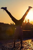 empty Charles Bridge in Prague