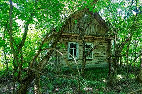 Chernobyl zone, restricted territory, deserted house