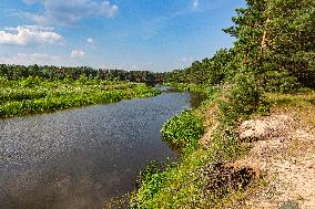 Chernobyl zone, restricted territory, Uzh River