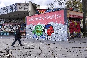Ostrava, graffiti, street art, coronavirus Made in China